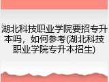 湖北科技职业学院要招专升本吗，如何参考(湖北科技职业学院专升本招生)