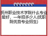 抚州职业技术学院什么专业最好，一年招多少人(抚职院优势专业招生)