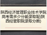 陕西经济管理职业技术学院高考需多少分能录取呢(陕西经管职院录取分数)