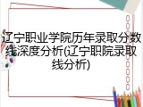 辽宁职业学院历年录取分数线深度分析(辽宁职院录取线分析)