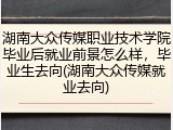 湖南大众传媒职业技术学院毕业后就业前景怎么样，毕业生去向(湖南大众传媒就业去向)