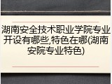 湖南安全技术职业学院专业开设有哪些,特色在哪(湖南安院专业特色)