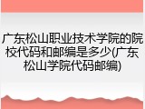 广东松山职业技术学院的院校代码和邮编是多少(广东松山学院代码邮编)