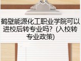 鹤壁能源化工职业学院可以进校后转专业吗？(入校转专业政策)