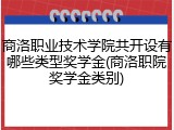 商洛职业技术学院共开设有哪些类型奖学金(商洛职院奖学金类别)