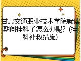 甘肃交通职业技术学院就读期间挂科了怎么办呢？(挂科补救措施)