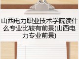 山西电力职业技术学院读什么专业比较有前景(山西电力专业前景)
