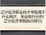 辽宁经济职业技术学院属于什么档次，专业排行分析(辽宁经济学院档次排行)