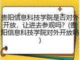 贵阳信息科技学院是否对外开放，让进去参观吗？(贵阳信息科技学院对外开放吗)