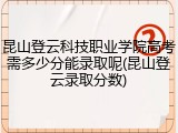 昆山登云科技职业学院高考需多少分能录取呢(昆山登云录取分数)