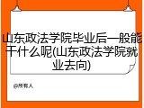 山东政法学院毕业后一般能干什么呢(山东政法学院就业去向)