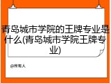 青岛城市学院的王牌专业是什么(青岛城市学院王牌专业)