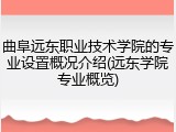 曲阜远东职业技术学院的专业设置概况介绍(远东学院专业概览)