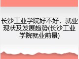长沙工业学院好不好，就业现状及发展趋势(长沙工业学院就业前景)