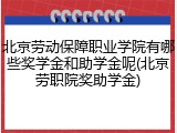 北京劳动保障职业学院有哪些奖学金和助学金呢(北京劳职院奖助学金)