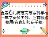 宜春幼儿师范高等专科学校一年学费多少钱，还有哪些费用(宜春幼师专学费)