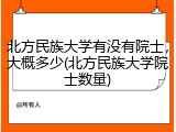 北方民族大学有没有院士，大概多少(北方民族大学院士数量)