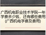 广西机电职业技术学院一年学费多少钱，还有哪些费用(广西机电学费及费用)