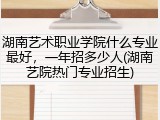 湖南艺术职业学院什么专业最好，一年招多少人(湖南艺院热门专业招生)