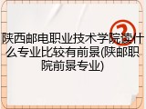 陕西邮电职业技术学院读什么专业比较有前景(陕邮职院前景专业)