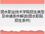 丽水职业技术学院招生类型及申请条件解读(丽水职院招生条件)