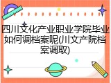 四川文化产业职业学院毕业如何调档案呢(川文产院档案调取)