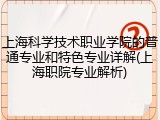 上海科学技术职业学院的普通专业和特色专业详解(上海职院专业解析)