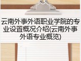 云南外事外语职业学院的专业设置概况介绍(云南外事外语专业概览)