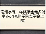 亳州学院一年奖学金最多能拿多少(亳州学院奖学金上限)