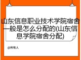 山东信息职业技术学院宿舍一般是怎么分配的(山东信息学院宿舍分配)
