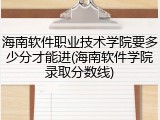 海南软件职业技术学院要多少分才能进(海南软件学院录取分数线)