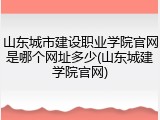 山东城市建设职业学院官网是哪个网址多少(山东城建学院官网)