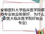 安徽医科大学临床医学院哪些专业就业前景好，为什么(安医大临床医学院好就业专业)