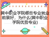 冀中职业学院哪些专业就业前景好，为什么(冀中职业学院优势专业)