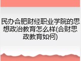 民办合肥财经职业学院的思想政治教育怎么样(合财思政教育如何)