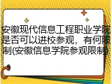 安徽现代信息工程职业学院是否可以进校参观，有何限制(安徽信息学院参观限制)