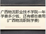 广西物流职业技术学院一年学费多少钱，还有哪些费用(广西物流职院学费)