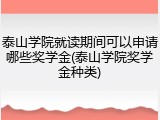 泰山学院就读期间可以申请哪些奖学金(泰山学院奖学金种类)