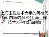 上海工程技术大学的院校代码和邮编是多少(上海工程技术大学代码邮编)