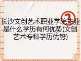 长沙文创艺术职业学院毕业是什么学历有何优势(文创艺术专科学历优势)
