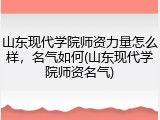 山东现代学院师资力量怎么样，名气如何(山东现代学院师资名气)
