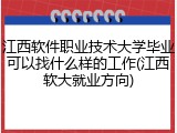 江西软件职业技术大学毕业可以找什么样的工作(江西软大就业方向)