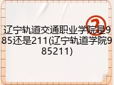 辽宁轨道交通职业学院是985还是211(辽宁轨道学院985211)