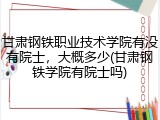 甘肃钢铁职业技术学院有没有院士，大概多少(甘肃钢铁学院有院士吗)