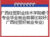 广西经贸职业技术学院哪个专业毕业就业前景比较好(广西经贸好就业专业)