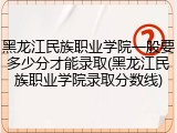 黑龙江民族职业学院一般要多少分才能录取(黑龙江民族职业学院录取分数线)