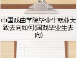 中国戏曲学院毕业生就业大致去向如何(国戏毕业生去向)
