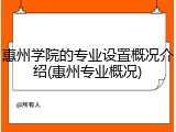 惠州学院的专业设置概况介绍(惠州专业概况)