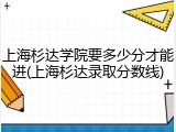 上海杉达学院要多少分才能进(上海杉达录取分数线)