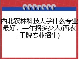 西北农林科技大学什么专业最好，一年招多少人(西农王牌专业招生)